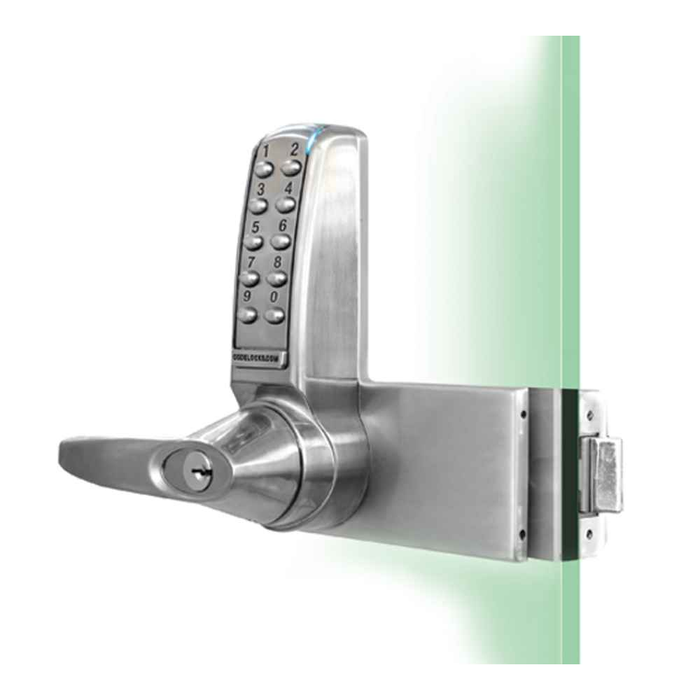 Codelocks CL4000 Electronic Glass Door Lock, Brushed Steel Finish