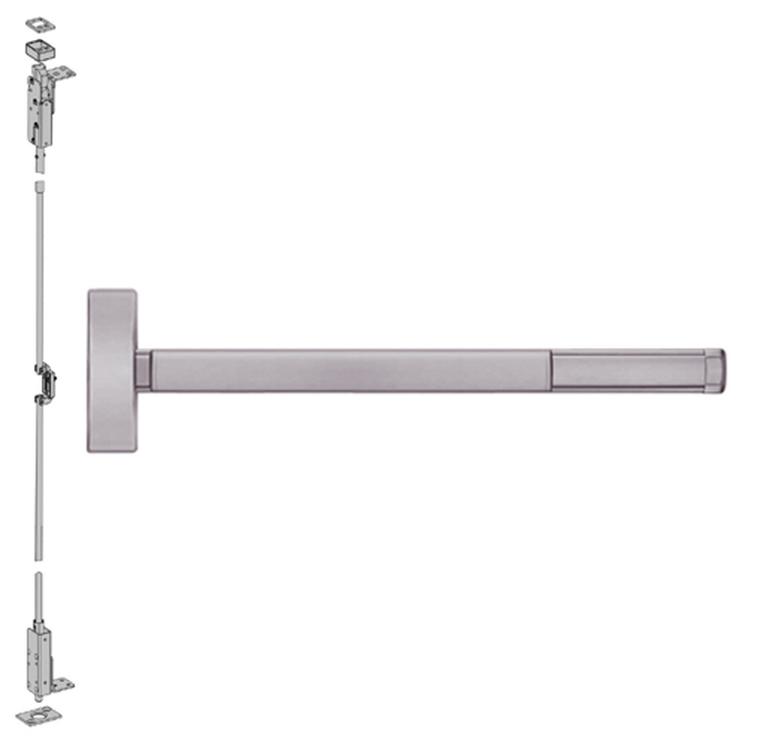 Precision Hardware Inc (PHI) 2801 Series - Exit Only, Wide Stile Reversible Concealed Vertical Rod