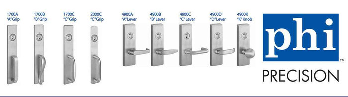 PRECISION Precision Hardware Inc (PHI) 2803 Series - Key Retracts Latchbolt, Wide Stile Reversible Concealed Vertical Rod Exit Device PRE-2803