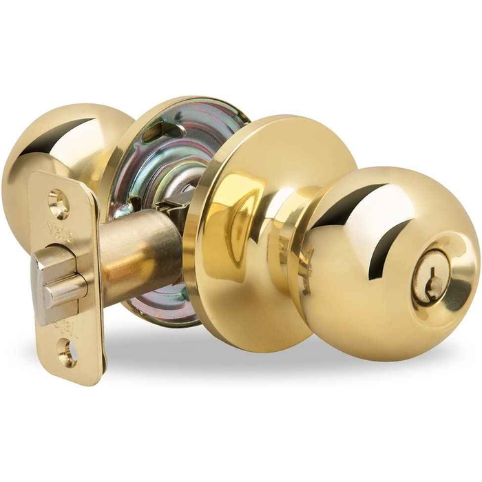 Yale Edge Series - Athens Keyed Entry Door Knobs Set With Round Rose