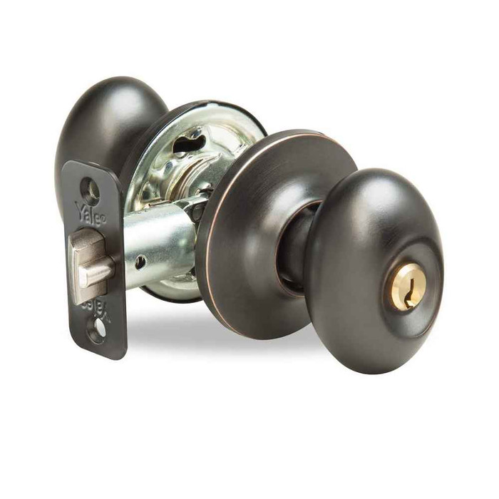 Yale Residential Yale New Traditions Terra Single Cylinder Keyed Entry Door Knob Set With Round Rose YR700T