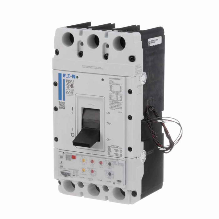 Eaton PDF33KH400E3MJ Power Defense Globally Rated 100% UL, Frame 3, Three Pole, 400A-High, 50kA/480V, PXR20 LSIG w/ Modbus RTU and Relays, Std Line Load Term (PDG3X3TA401H)