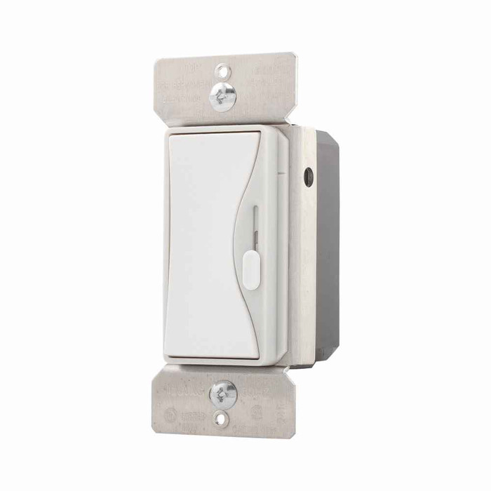 Eaton 9531WS slide dimmer, No neutral required, #14 -12 AWG, Flush, 120 Vac, Back and side, Maintained, White satin, 60 Hz, ELV, Single-pole, Three-way, Single-phase, Polycarbonate, 600W 646027