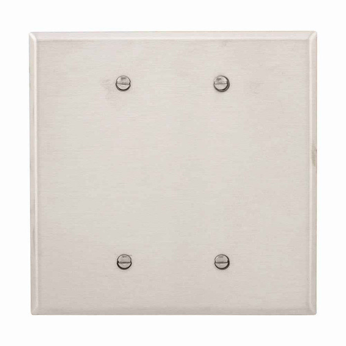 Eaton 93852-BOX Blank wallplate, Stainless steel, Blank Cutout, Stainless steel, Two- gang, Oversize, ED Box