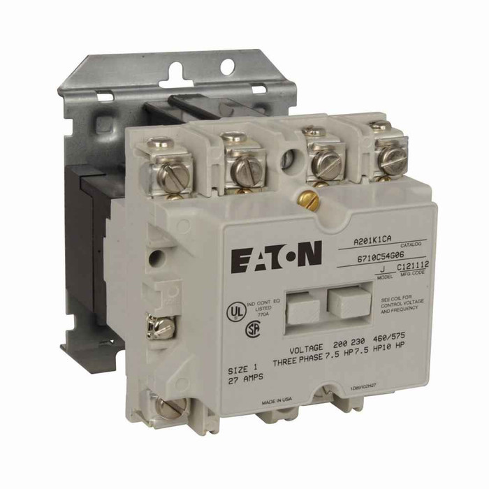 Eaton A201KCEA Freedom NEMA motor control contactor, Non-Reversing Front Connected Contactors, 60A, Front Connected, Five-pole open, Size: 2, A200 series, 120V at 60 Hz, 110V at 50 Hz coil