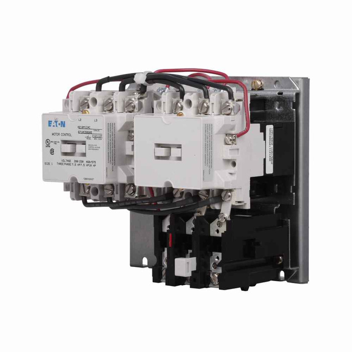 Eaton A251K1CA Freedom NEMA motor control contactor, Vertical Reversing Contactor, 27A, Three-pole, Size: 1, A200 series, 120V at 60 Hz, 110V at 50 Hz coil