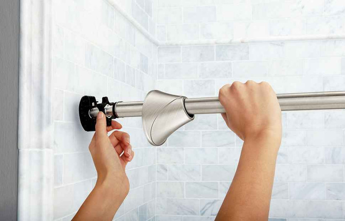 Moen Old World Bronze Tension Curved Shower Rod - Adjustable, Corrosion-Resistant - View #11