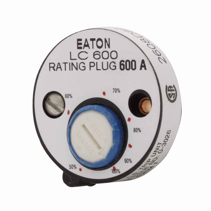 Eaton A6LC600 molded case circuit breaker accessory rating plug, Seltronic adjustable rating plug, 600 A, LC, For 600 A frames: LC, LCA, LCG, LCGA, HLC, HLCA, HLCA, HLCG, HLCGA, Frame J-K, 1800-6000 A, 50-100%, Series C