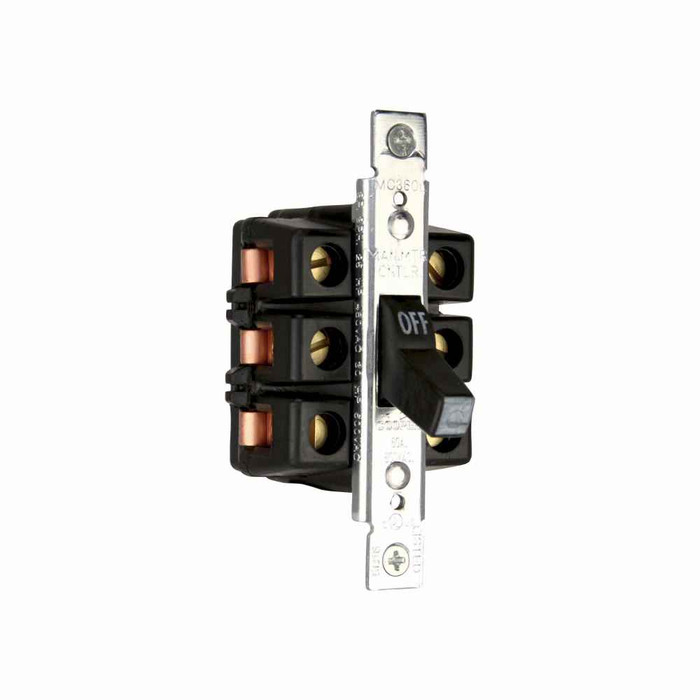 Eaton AHMC360L manual motor controller, Switch only, #4 AWG, 60A, Industrial, Panel, 600V, Side wired box lug, Maintained contact, Black, Open, Three-pole, Three-phase, Toggle switch, Copper-alloy terminal, Single-throw, Glass-filled nylon