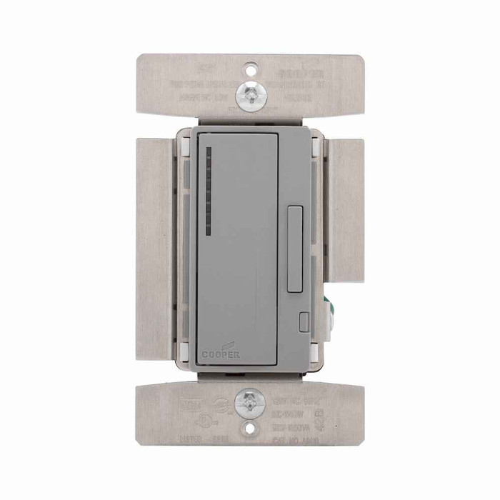 Eaton AIM10-GY smart dimmer, Flush mounting, 120V, Wire leads, Maintained closure, Gray, 60 Hz, Incandescent, halogen, magnetic low voltage, Single-pole, multi-location, Polycarbonate, 1000W 706882