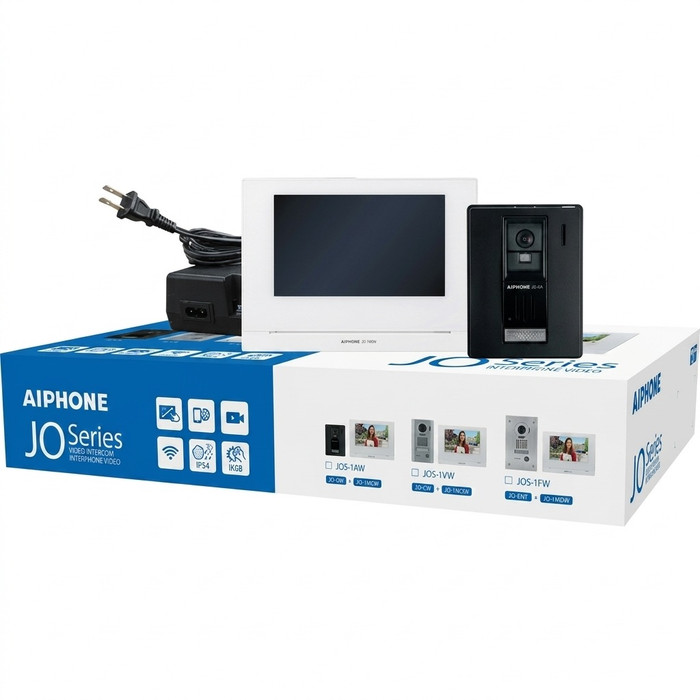 Aiphone Aiphone JOS-1AW - Mobile Ready Video Intercom Box Set, Surface Mount Door Station, 7" Touchscreen (JO-DA, JO-1MDW, PS-1820UL) JOS-1AW