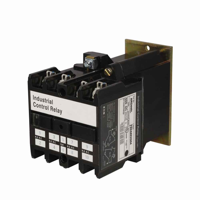 Eaton ARD420L AR/ARD Convertible Contact Industrial Control DC Relay, Four-pole, 24 Vdc coil voltage, 2NO contact configuration, 2 blank cavities