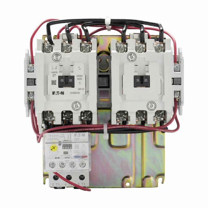 Eaton AN59DN0A5E020 Freedom NEMA motor control starter,NEMA reversing Freedom Series starter,With C440 EOLR Std Feature set,SEL Reset,SEL Class (10A,10,20,30),120V/60 Hz or 110V/50 Hz coil voltage,Horizontal mount,27A,4-20A fla range,Size 1