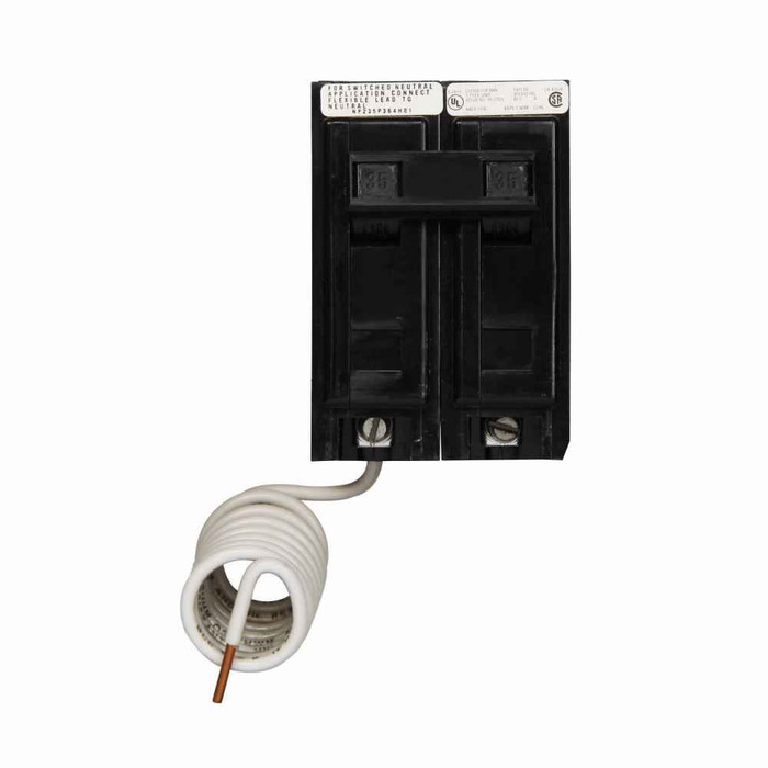 Eaton BAB2035D Quicklag Industrial Thermal-Magnetic Circuit Breaker, Two-pole, High Intensity Discharge, 35A, 10 kAIC, 120/240V
