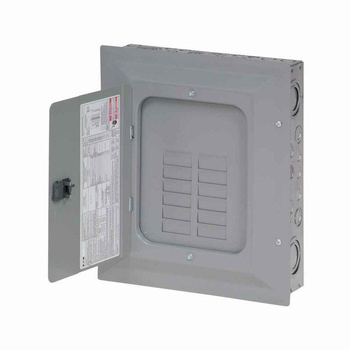Eaton BR1224L125G BR main lug loadcenter ,No feed-thru lugs, includes BREQS125 hold-down screw,Main lug,125 A,B2R,Aluminum,Cover included,NEMA 3R,Metallic,10 kAIC,BR,NEMA 3R,24 Circuits,Twenty-four pole,16 Spaces,Three-wire,Single-phase