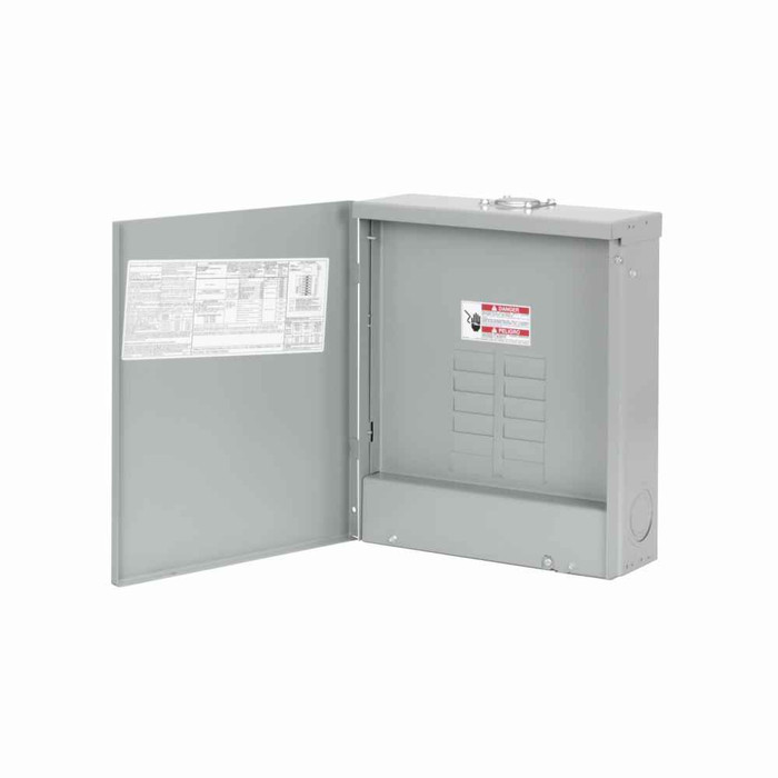 Eaton BR1224L125R BR main lug loadcenter,No feed-thru lugs,includes BREQS125 hold-down screw, 125 A,B1R,Aluminum, NEMA 3R,Metallic,10 kAIC,BR,NEMA 3R,24 Circuits,Twenty-four pole,12 Spaces,Three-wire,Single-phase,120/240V,#6-2/0 AWG Cu/Al