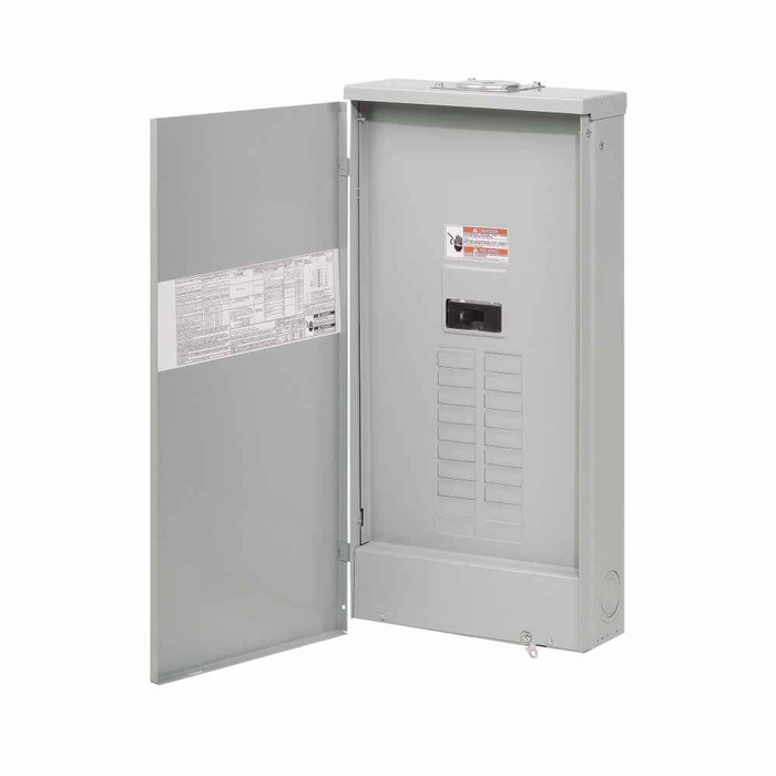 Eaton BR2040B150R BR style 1-inch loadcenter, main circuit breaker, no feed-thru lugs, 150A, single-phase, 40-pole, 40 circuits, 20 spaces, 120/240V, #2/0-300 kcmil Cu/Al at 60°C or 75°C wire, NEMA 3R enclosure, d1r box size