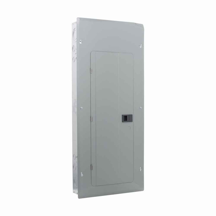 Eaton BRP30B150GW Plug-on neutral main circuit breaker loadcenter,150A,X6,Aluminum,Cover included,NEMA 1,Metallic,25 kAIC,CSR2125,60 circuits,Single pole,30 spaces,Two hots, a neutral, and a ground,Single-phase,White,Combination,NEMA 1,1,Type BR 1-in