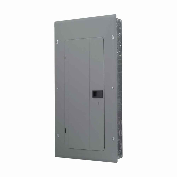 Eaton BRP24B150 BR main breaker loadcenter, Plug-on neutral,150A,X6,Aluminum,Cover included,Metallic,25kAIC,CSR2150,48 circuits,Single pole,24 spaces,Two hots, a neutral, and a ground,Single phase,Gray,Combination,NEMA 1