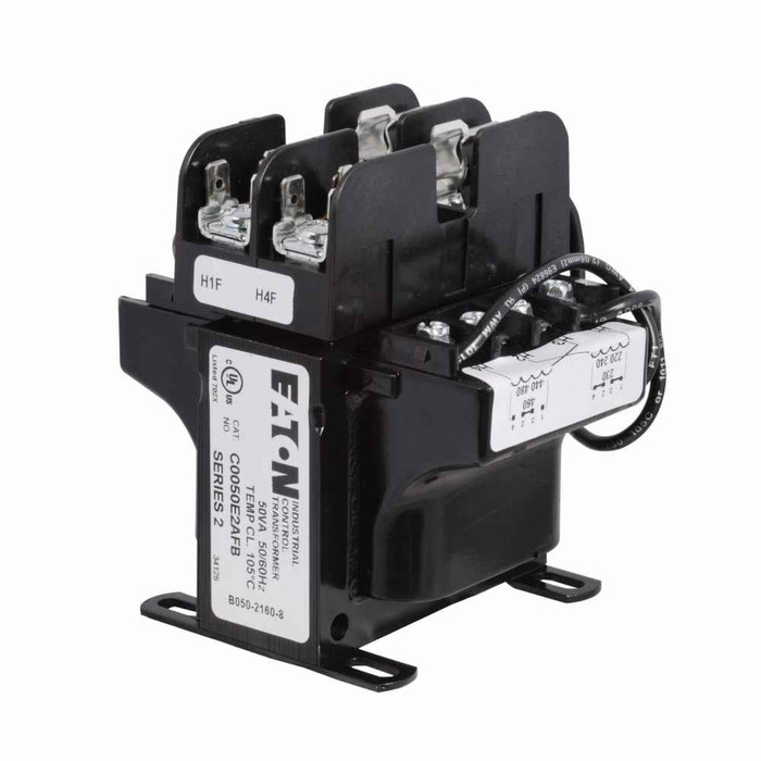 Eaton C0200E1BFB Eaton, type MTE, industrial control transformer, pv: 120 x 240v, taps: none, sv: 24v, 55°c, 200 va , cu magnet wire