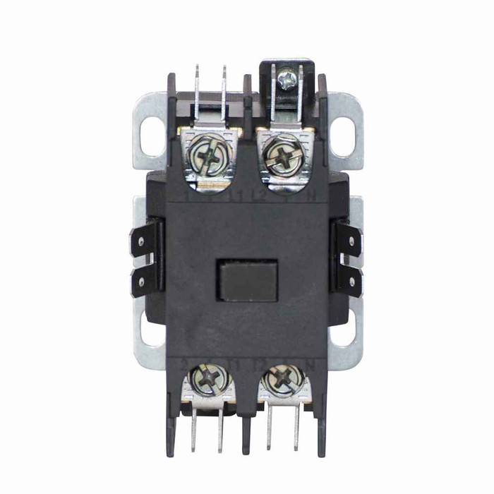 Eaton C25CNF130A definite purpose contactor, Quick, 40A, 24 Vac, 50/60 Hz, Open with metal mounting plate, Compact, single-pole w/shunt, 40A, Contactor, Single-pole, 50A, Binding head screw and quick connect terminals (side-by-side), Non-reversing