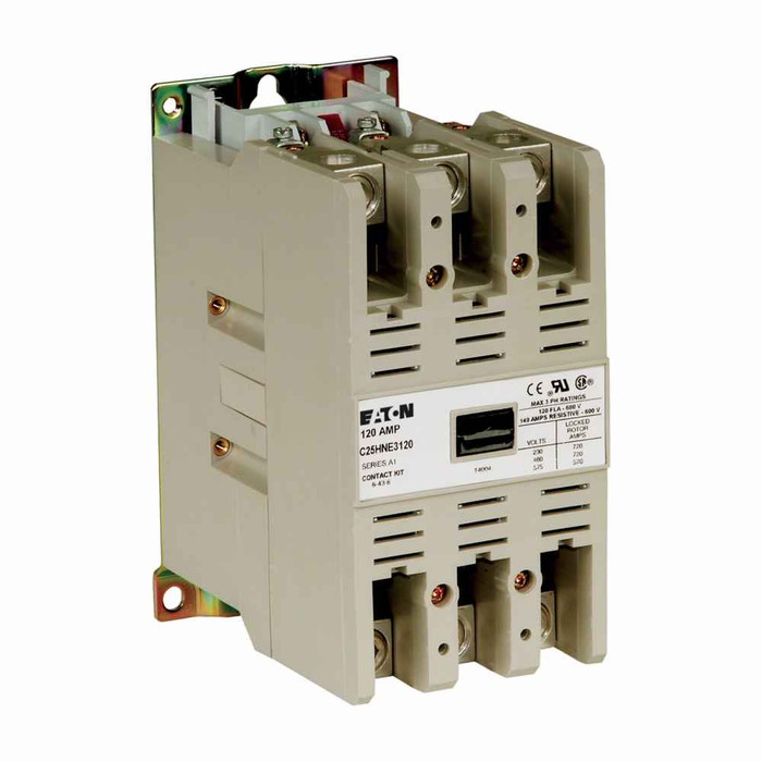 Eaton C25HNY5 definite purpose contactor, Quick, Open with metal mounting plate, 15-50A, two- and three-pole, Non-reversing