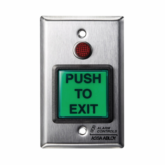 Alarm Controls TS-3 - Request to Exit Station with  Square Push button and Red LED
