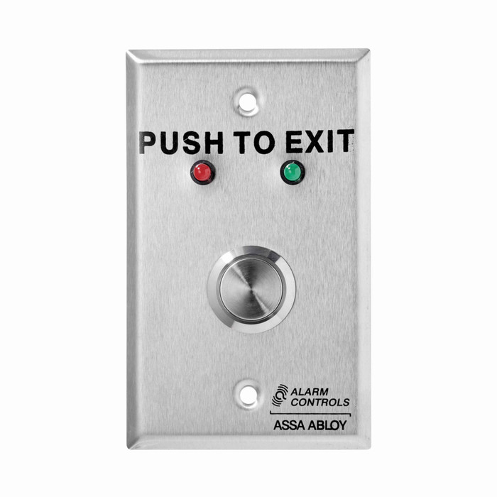 Alarm Controls Alarm Controls TS-10 & TS-11 Series - Vandal Resistant Request to Exit Station, 3/4" Diameter Metal Button, "PUSH TO EXIT" with LEDs ACT-TS-10
