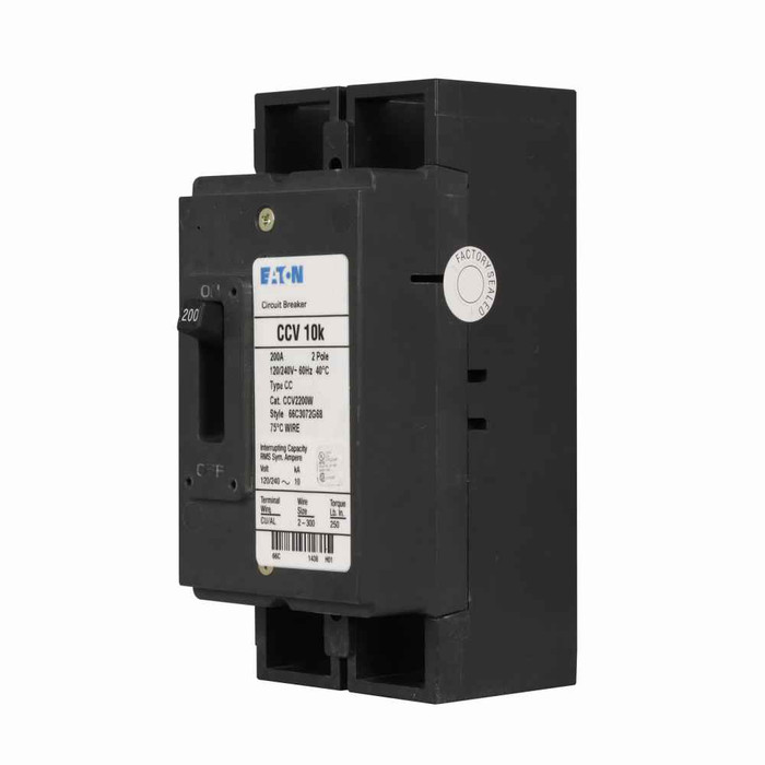 Eaton CCV2225W Type CCV Tenant Main Circuit Breaker,Tenant main circuit breaker,225 A,10 kAIC,Two-pole,120/240 V,#2/0 AWG-300 kcmil Cu/Al,CCV,Type ECC unit enclosures,Without terminals