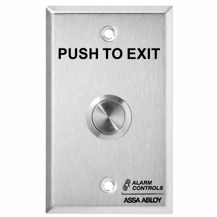 Alarm Controls Alarm Controls TS-12 & TS-13 Series - Vandal Resistant Request to Exit Station, 3/4" Diameter Metal Button, "PUSH TO EXIT" ACT-TS-12