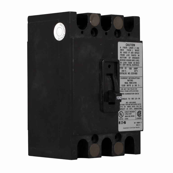 Eaton CC3200X BR main breaker kit,Molded case breaker,225 A,10 kAIC,Three-pole,240 V,!,#2/0 AWG-300 kcmil Cu/Al,CC,Type ECC Unit enclosures