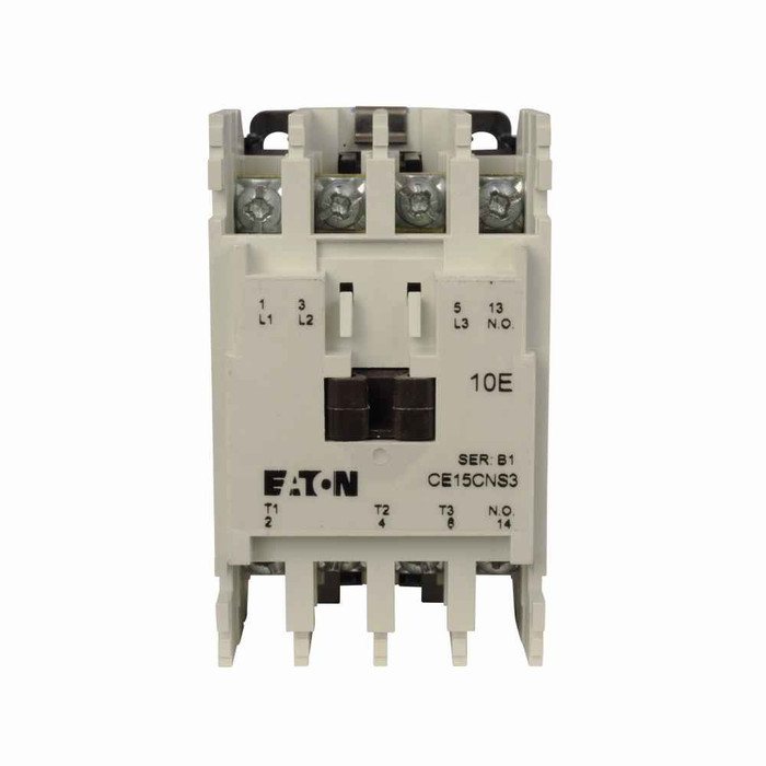 Eaton CE15CNS3T1B XT IEC contactor, 24 Vac, 50-60 Hz, Frame C, 45 mm, 50-60 Hz, Three-pole, Non-reversing, No overload relay, Freedom, Contactor