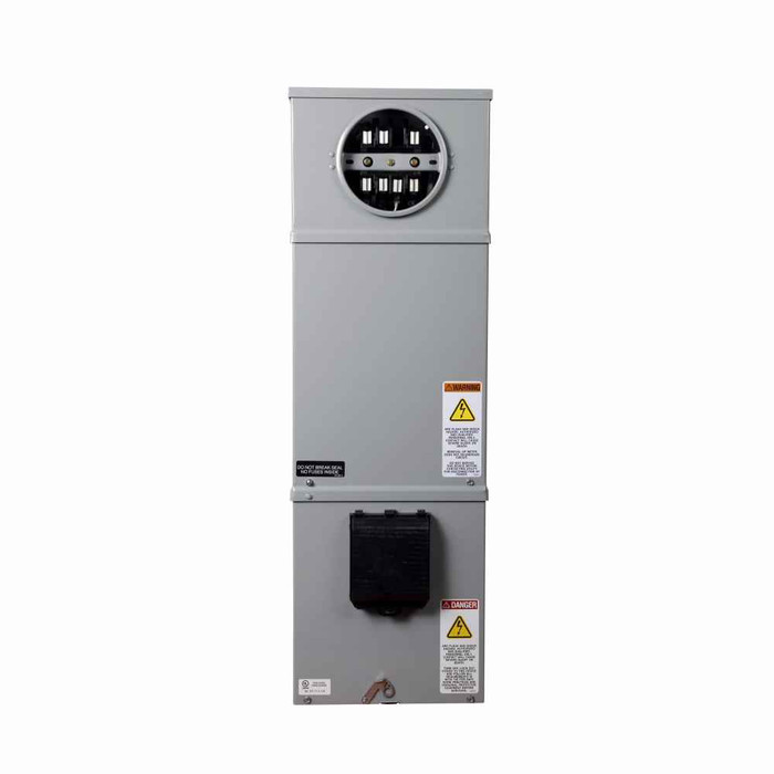 Eaton CH217MTBP meter socket, Safety socket, 100A, Over, 7-jaw, 3-ph, With T-Fuse switch, 4-wire, 200 kA, Ring, 208/120 Vac