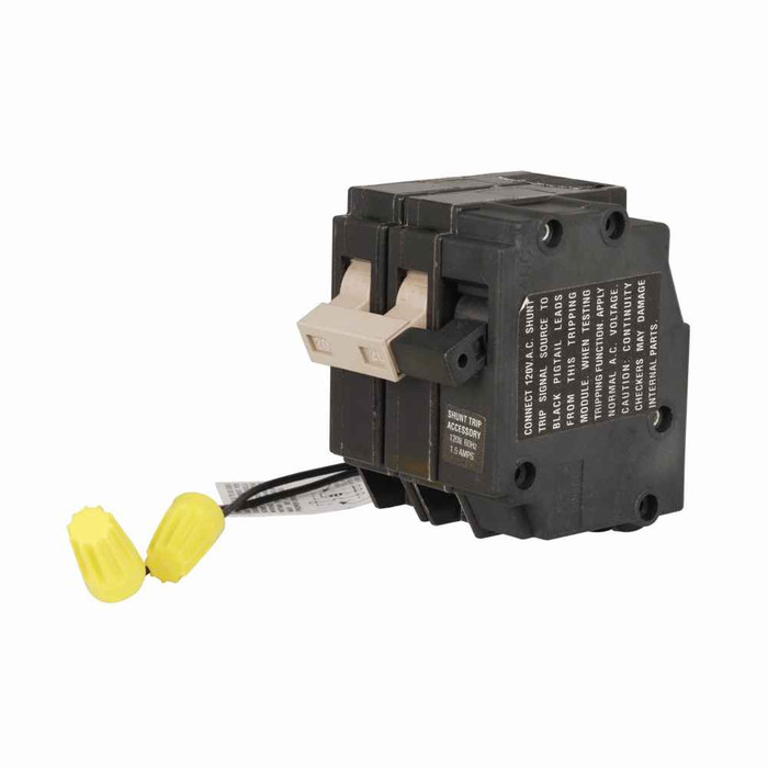 Eaton CH2125ST CH thermal magnetic circuit breaker,Type CH 3/4-Inch standard circuit breaker,125 A,10 kAIC,Two-pole,120/240V,CH,Common breaker trip,#10-1/0 AWG Cu/Al,CH,Type CH Loadcenters,Shunt trip included