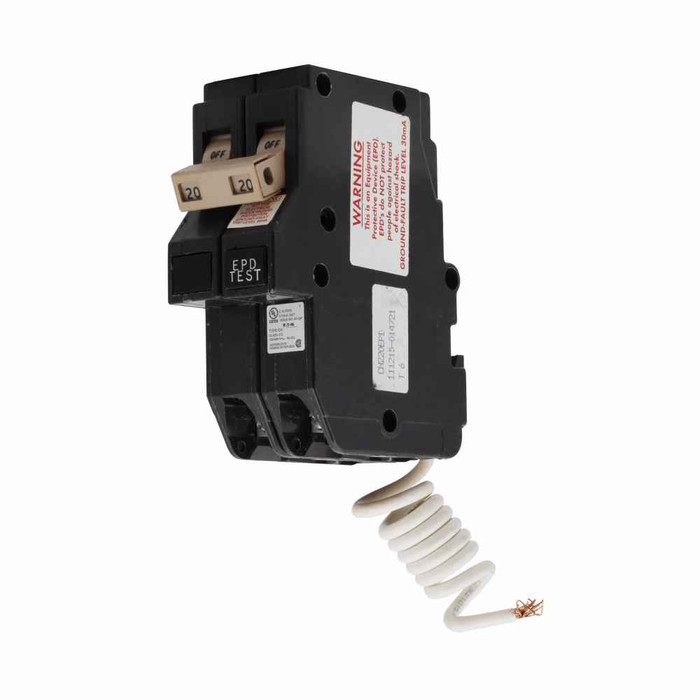 Eaton CH240EPD CH GFCI circuit breaker,Ground fault equipment protector,40 A,10 kAIC,Two-pole,120/240 V,CH,Common,#14-6 AWG Cu/Al,Type CH Loadcenters,Ground fault circuit interrupter,GFI