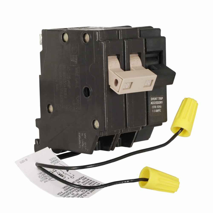 Eaton CH260ST CH thermal magnetic circuit breaker,Type CH 3/4-Inch standard circuit breaker,60 A,10 kAIC,Two-pole,120/240V,CH,Common breaker trip,#14-2 AWG Cu/Al,CH,Type CH Loadcenters,Shunt trip included