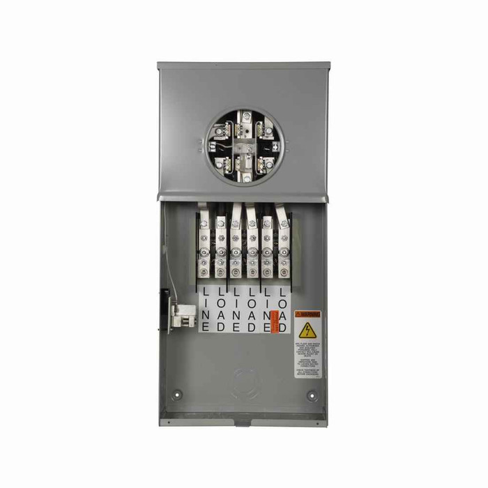 Eaton CH127TB meter socket, Individual safety socket, 200A, Overhead/underground, Seven-jaw, Three-phase, #6-250 kcmil, Four-wire, Ring, 600V, #6 AWG-250 kcmil