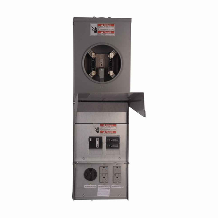 Eaton CHM1N6N6NP pedestal mount metered, Metered-ring, Non-ground fault, Non-ground fault, Non-ground fault, Top, Pedestal, Circuits: 4, NEMA 5-20R2, NEMA 14-50R, NEMA 5-20R2