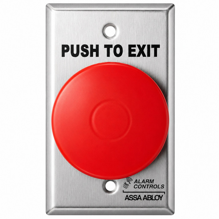 Alarm Controls Alarm Controls TS-21RPN Series - Request to Exit Station 2-1/2" Red Mushroom Button with Pneumatic Timer ACT-TS-21RPN