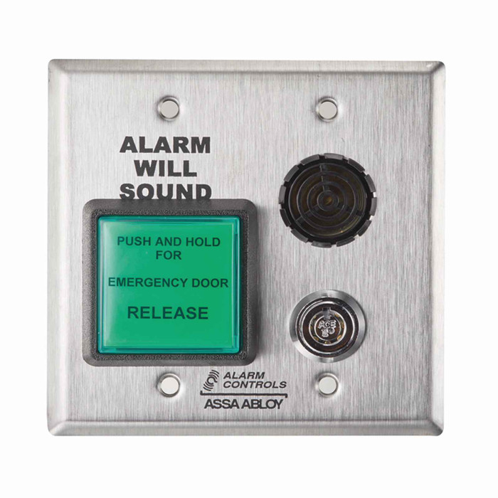 Alarm Controls DE-1 - 2" Square Green/Red Push Button Delayed Exit Timer