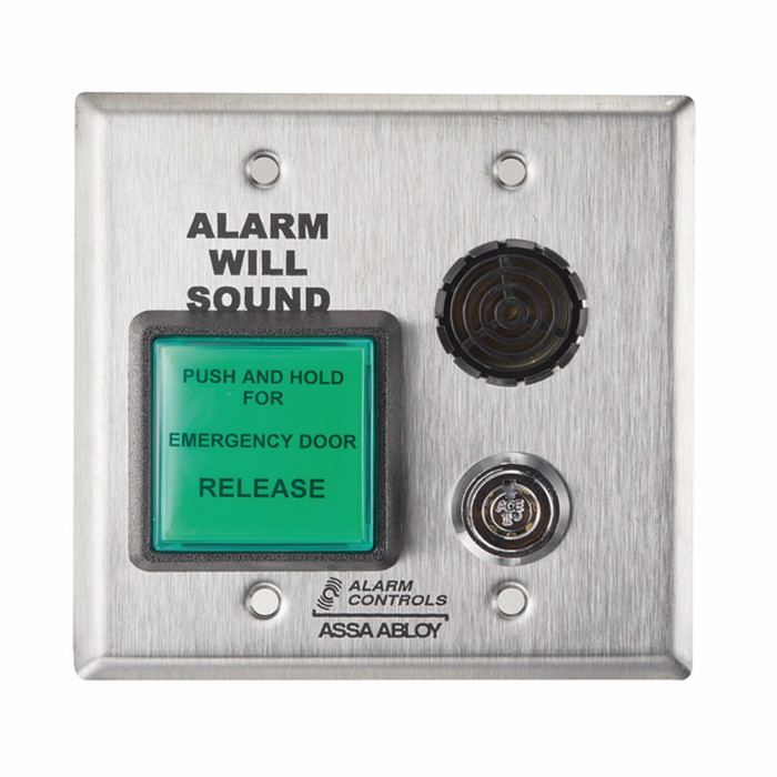 Alarm Controls DE-1 - 2" Square Green Push Button Delayed Exit Timer