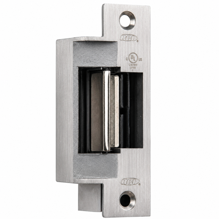RCI F1114 Electric Strike with 4-7/8" Square Corner Faceplate for Hollow Metal Frames