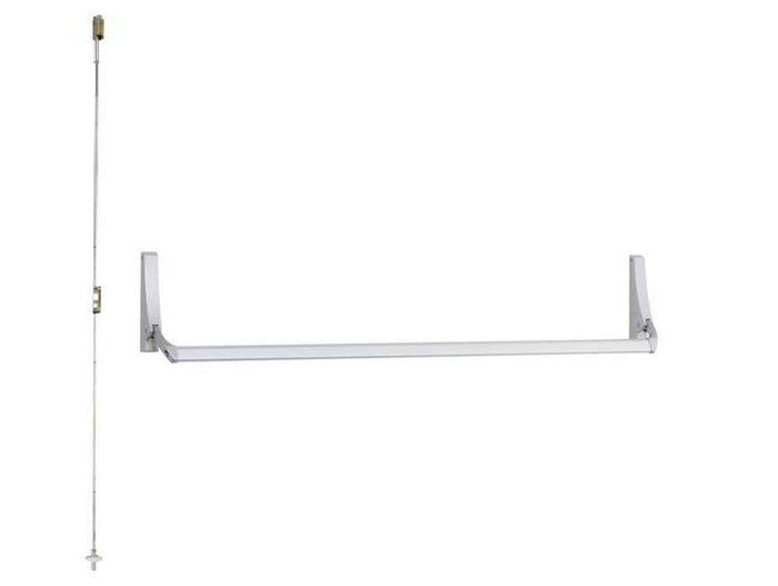 Falcon Falcon 1992NL-OP/HB-OP Narrow Stile Concealed Vertical Rod Exit Device - Night Latch/Hold Back, Optional Pull, with Rim Cylinder Only - 51 IN FAL-1992NL-OP/HB-OP-51IN