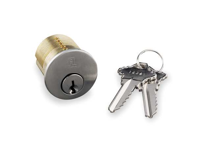 Alarm Lock Model CEM - PG Series Standard Mortise Cylinder, 2 Cut Keys, Satin Chrome Finish