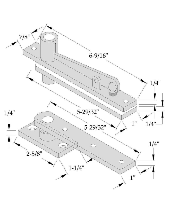 ABH 0128 Pivot Set - Center Hung - Standard Duty - Up to 250 lbs - Fast ...