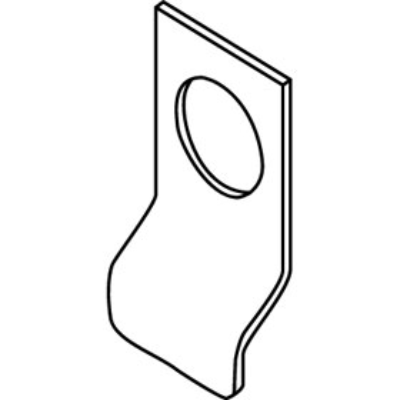Trimco 1822 Pull 2" x 3-3/4", 1-1/4" Diameter Cutout - Adhesive Mount