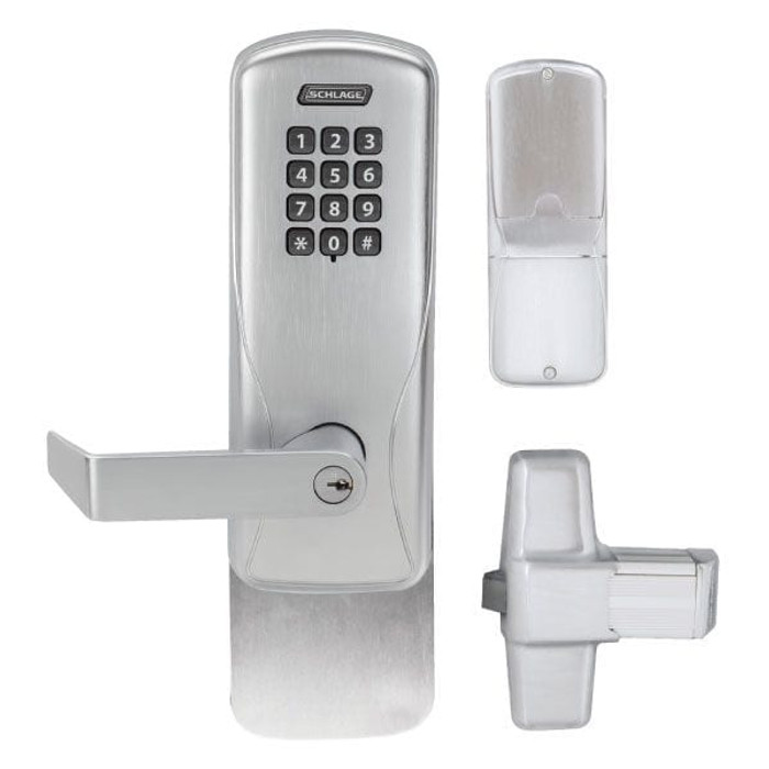 Schlage Electronics CO-100 Standalone Electronic Rim/Concealed Exit Device Trim, Classroom/Storeroom Function, Keypad Reader