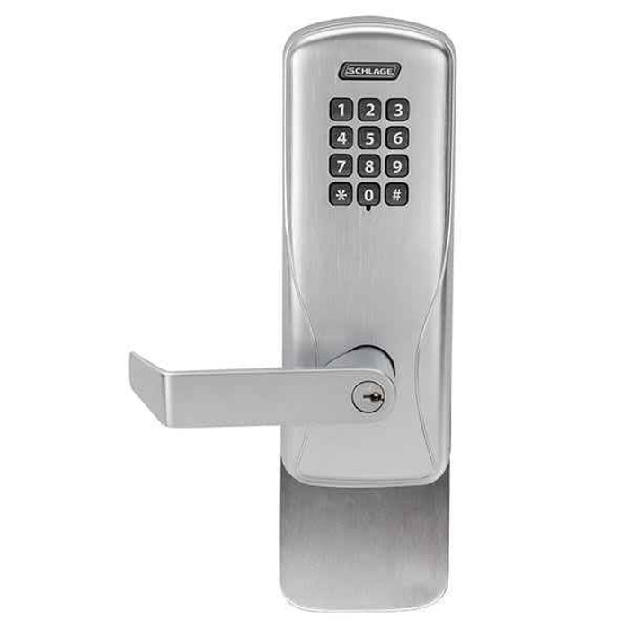 Schlage Electronics Schlage Electronics CO-200 Standalone Electronic Surface Vertical Rod Exit Device Trim, Classroom/Storeroom Function, Keypad Reader SCH-CO-200-993S-70-KP