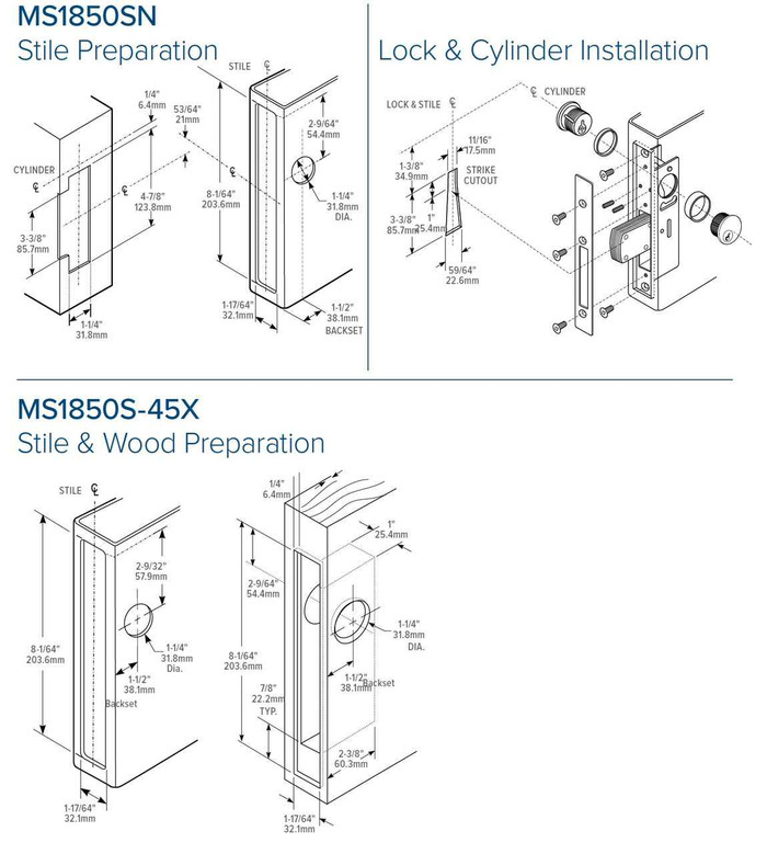 Adams Rite MS1850SN-45X Hookbolt Deadlock | ZenSupply