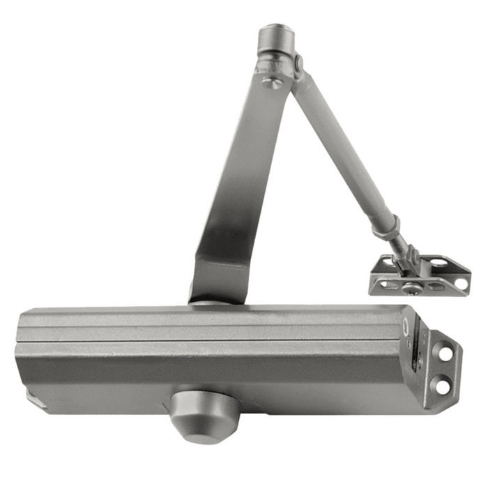Falcon SC61A Series Surface-Mount Door Closer - Cast Aluminum - 689 Aluminum Finish - Dead Stop Parallel Arm - Less Cover
